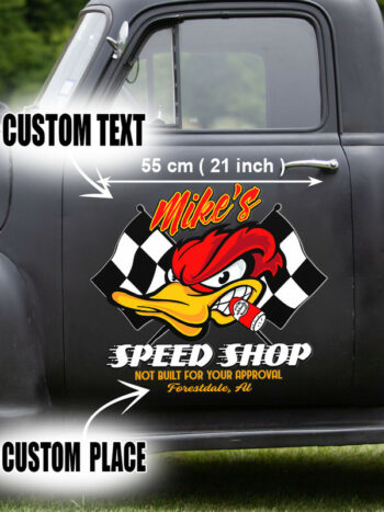 Hot Rod Duck Decals for Personalized Garage at Speed Shop