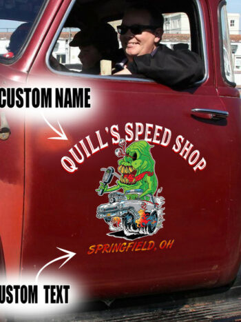 Personalized Rat Rod Vinyl Stickers for Car Door - Set of 02