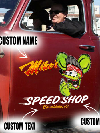 Kustom Kulture Rat Fink Speed Shop Large Vinyl Decals for Car Door