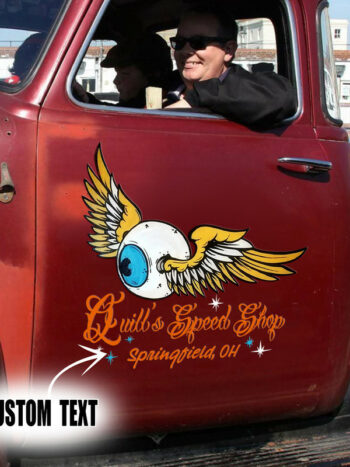 Eye Ball Hot Rod Garage Low Brow Art Vinyl Stickers - Set of 02