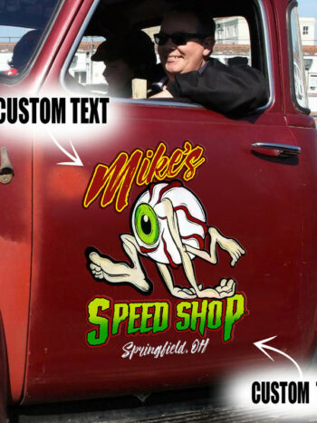 Eye Ball Hot Rod Rat Fink Vinyl Stickers - Personalized